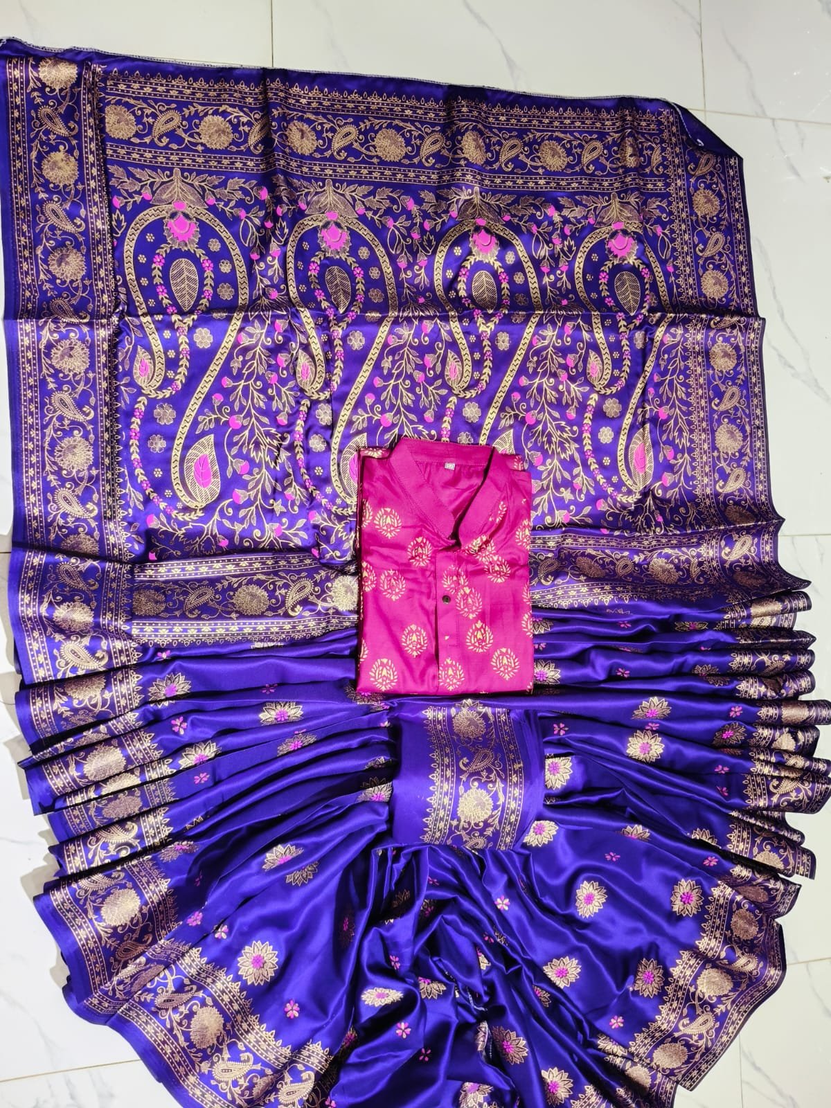 জাপানি সিল্ক শাড়ি আর ধুপিয়ান সিল্ক পাঞ্জাবি